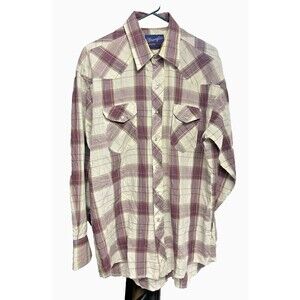 WRANGLER BUTTON DOWN WESTERN SHIRT MENS SIZE X Long Tails, cowboy style texas ra